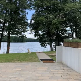 Domek na Mazurach z własną linią brzegową nad jeziorem, sauna, bania