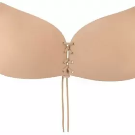 BIUSTONOSZ samonośny przyklejany B C D beżowy wiązany PUSH UP