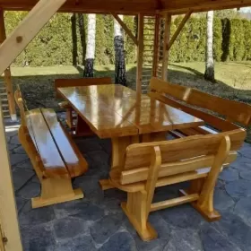Meble ogrodowe stół ławki krzesła dla 10-12 osób altana parasol ogród