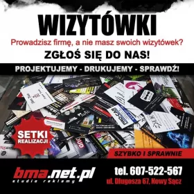 Wizytówki, Banery, Ulotki, Naklejki, Plakaty, Super Jakość, Szybko, Sprawnie