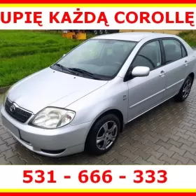 KUPIĘ KAŻDĄ TOYOTĘ COROLLĘ - sedan, hatchback, kombi, diesel, benzyna
