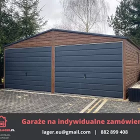 Dwuspadowy Garaż Blaszany 6x6 blaszak z bramami uchylnymi, okucia, drzwi + montaż cała Polska