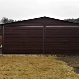 Dwuspadowy Garaż Blaszany 6x6 blaszak z bramami uchylnymi, okucia, drzwi + montaż cała Polska