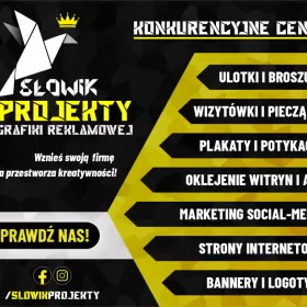 Grafiki reklamowe, wizytówki, ulotki,  strony www