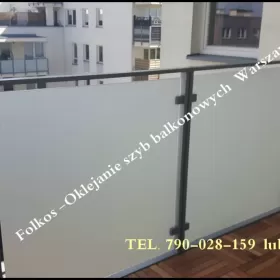 Oklejamy balkony Warszawa - folia matowa na szyby balkonowe -Folkos folia na balkon 