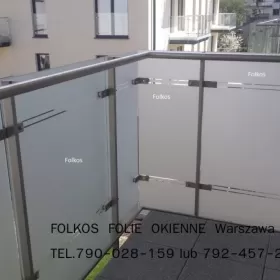 Folie na szklane balkony Tarchomin -oklejamy balkony folią -Co na szklany balkon ?-Folkos folie matowe na balkony 