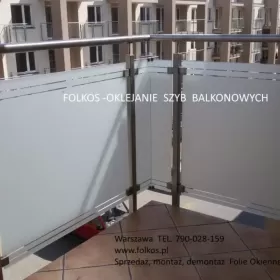 Folie na szklane balkony Tarchomin -oklejamy balkony folią -Co na szklany balkon ?-Folkos folie matowe na balkony 
