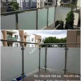 Folie na szklane balkony Tarchomin -oklejamy balkony folią -Co na szklany balkon ?-Folkos folie matowe na balkony 