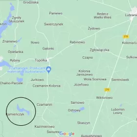Działka do własną  linią  brzegową jez.  Kamienieckie  z domkiem, własna plaża,  pomost