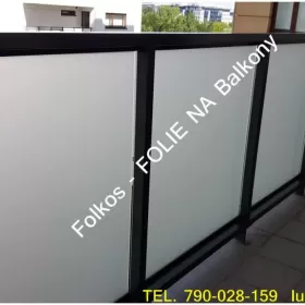 Folie na balkony Warszawa - Oklejanie szklanych balustrad balkonowych - Folie matowe zewnetrzne trwałość około 7 lat  -Folie na BALKONY Folkos 